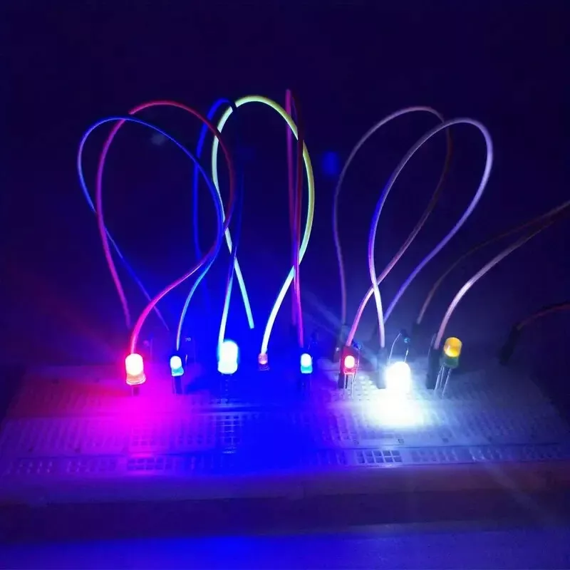 CIRCLE- 100Pc 3Mm Led Diodes Kit, 3Mm Led Diode Kit, White Green Red Blue Yellow