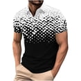 thumbnail image 2 of Ceisia Men's Slim Fit Short Sleeve Collared Tee Splatter Gradient Print Mesh Casual Top Black L Gifts, 2 of 5