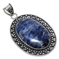 thumbnail image 2 of Natural Sodalite Gemstone Handmade 925 Sterling Silver Pendant 2.88", 2 of 2