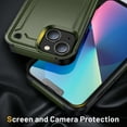 thumbnail image 3 of Feishell Compatible for Apple iPhone 13 (6.1 inch) Case,Dual Layer Protective Shockproof Hybrid Soft TPU + Hard PC Drop Protection Anti-Scratch Phone Case,Armygreen, 3 of 7