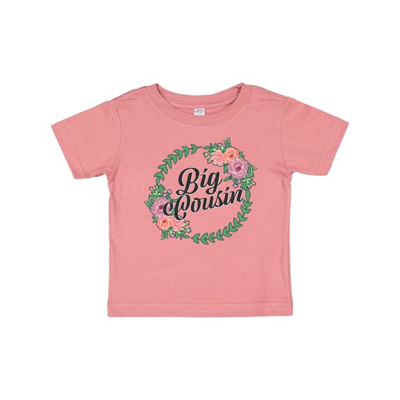 Inktastic Big Cousin with Flower Circle Girls Baby T-Shirt