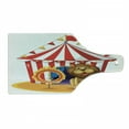 thumbnail image 1 of Circus Cutting Board, Lion Beside the Hoop at the Circus Old Fashion King of Forest Illustration, Decorative Tempered Glass Cutting and Serving Board, Wine Bottle Shape, Multicolor, by Ambesonne, 1 of 1