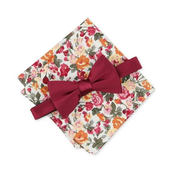 Bar III Mens Logan Solid Burgundy Red Bow Tie Necktie