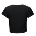 thumbnail image 3 of Womens Cropped Graphic Tees Trendy Short Sleeve Tiger Printed Tshirts Casual Slim Fit Going out Summer Tops Black 0730*crop tops L, 3 of 4