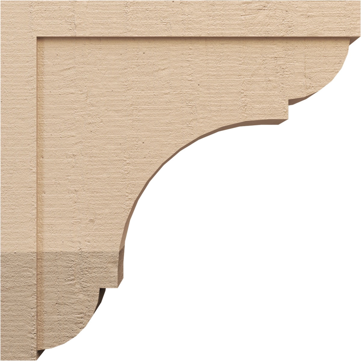 8"W x 32"D x 32"H Thin Bryant Rough Cedar Woodgrain TimberThane Corbel, Primed Tan