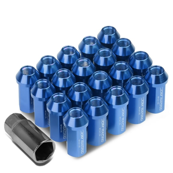 DNA Motoring LN-ZTL-9019-15-BL 20-Piece M12 x 1.5 Aluminum Alloy Wheel Lug Nuts   Deep Drive Extension (Blue)