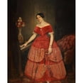 thumbnail image 2 of Prilidiano Pueyrredòn 15x18 Black Ornate Wood Framed Double Matted Museum Art Print Titled - Portrait of Manuelita Rosas (1851), 2 of 5