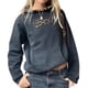 thumbnail image 2 of Sudadera de Mujer de Larga con Media Cremallera, Estilo Oversize, Holgada y Suave Al Tacto, con Bolsillos Gris XXL, 2 of 6