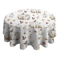 thumbnail image 4 of Fall Pumpkins Leaves Pattern Round Tablecloth 60" X 60",Wrinkle Wipeable Table Cloth for Kitchen Dining Room Picnic Patio Party, 4 of 6