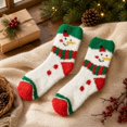 thumbnail image 3 of Women's Christmas Fuzzy Socks with Large Snowman Face, Cozy Feather Yarn Crew Socks, White Holiday Sleep Socks for Christmas Stocking Stuffers, Gag Gifts and Fun Holiday Gifts, 3 of 4