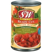 S&W Italian Recipe Canned Diced Tomatoes, 14.5 oz Can