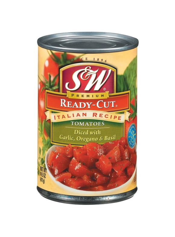 S&W Italian Recipe Canned Diced Tomatoes, 14.5 oz Can