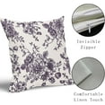 thumbnail image 4 of Vintage Floral Pillow Covers 18x18 Inch Set of 2 Tan and Cream Floral Throw Pillow Covers Chinoiserie Flower Pillowcases Rustic Farmhouse Cotton Linen Cushion Covers for Couch Bed Sofa Home Decor, 4 of 6