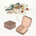 thumbnail image 2 of Unique Bargains Portable Velvet Jewelry Storage Box Light Brown, 2 of 7