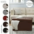 thumbnail image 6 of Simplify Faux Leather Double Folding Storage Ottoman in Chocolate, 6 of 9