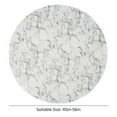 thumbnail image 5 of Tcwhniev Indoor Outdoor Patio Round Fitted Vinyl Tablecloth,Flannel Backing,Elastic Edge,Waterproof Plastic Table Cover,White marble Pattern for 6-Seat Table of 45-56’’ Diameter, 5 of 11