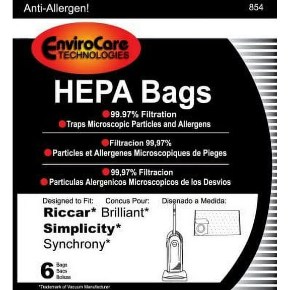 Replacement Part For Riccar, Simplicity Type W and Brilliance Synchrony Vacuum Bags