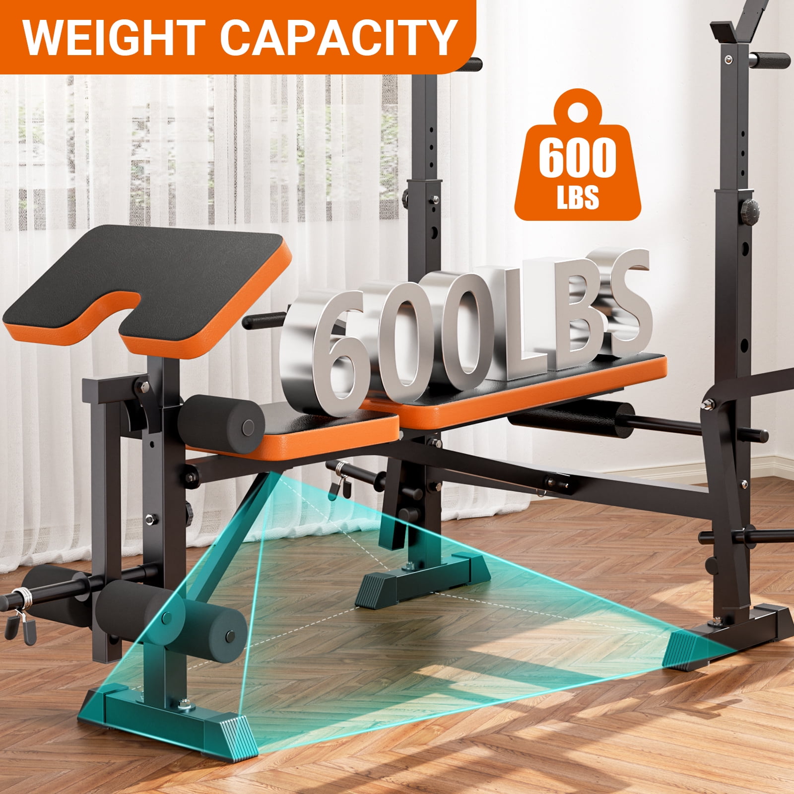 Squat Rack Mirafit M2 Semi Commercial Flat Weight Bench Bench
