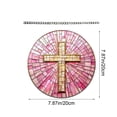 thumbnail image 3 of AZXY 2D Flat Easter Cross Ornament, 7.87" Acrylic Window Hanging Decor, Pink Stained Glass Cross for Easter Tree & Home Spring Party Supplies Indoor Outdoor, 3 of 9