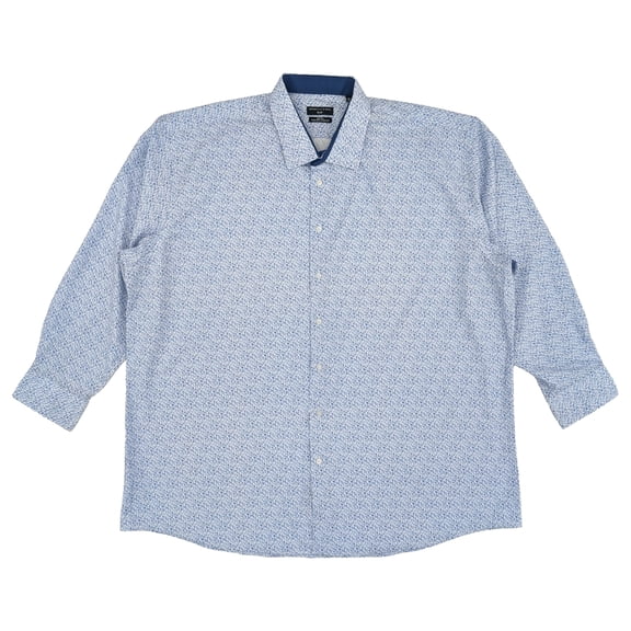 Shaquille O'Neal XLG Big Fit Mens Light Blue Floral Shirt 2XL 18.5 36/37