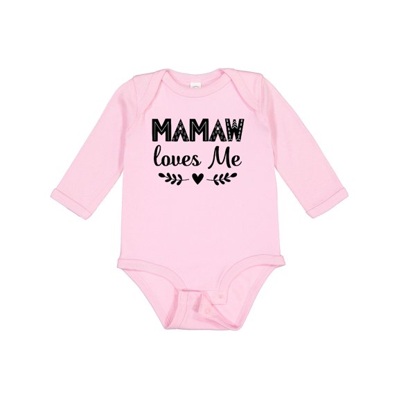 Inktastic Mamaw Loves Me Grandchild Girls Long Sleeve Baby Bodysuit