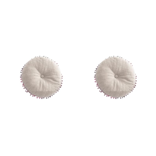 Cojín de silla Naiovety 2Conjunto Algodón PP color sólido Blanco