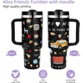 thumbnail image 2 of 40oz Friends TV Tumbler with Lid & Straw, Stainless Steel Coffee Cup Bottle Travel Mug with Handle for Best Friends TV Show Merch Fans Women, Birthday Anniversary Christmas Gifts Valentine''s Day, 2 of 6