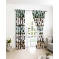 thumbnail image 4 of Fsddascl Teal Brown Paw Print Blackout Curtains for Bedroom/Living Room, Thermal Insulated Kitchen Curtains, Vintage Farmhouse Wooden Grain Grommet Darkening Window Treatment Drapes 52"x90"x2, 4 of 8