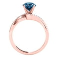 thumbnail image 3 of AoneJewelry Blue & White Diamond 1.10 Carat Solitaire Style Engagement Ring In 14K Rose Solid Gold, 3 of 5