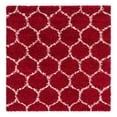 thumbnail image 3 of Unique Loom Trellis Shag Collection Area Rug - Ruby (5' 3" Square Burgundy Red/Ivory), 3 of 11