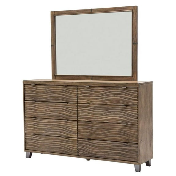 Michael Amini Del Mar Sound Dresser with Mirror in Boardwalk Brown