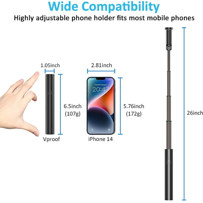 Selfie Stick for Samsung Galaxy S23 FE Phone Wireless