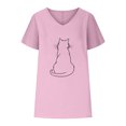 thumbnail image 4 of Tops for Women Trendy Viikei Womens Plus Size Tops Clearance,Women V-neck Print T-Shirts Fashion Comfortable Female Blouses Pink XL, 4 of 4