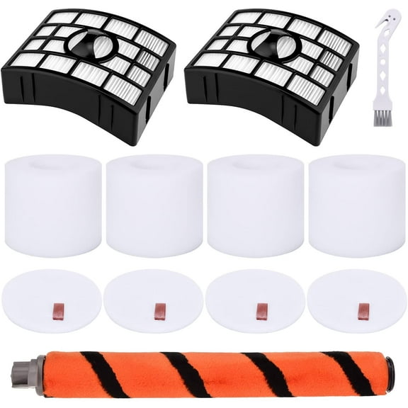 Filter Replacement for Shark APEX DuoClean Lift-Away AX950 AX951 AZ1002 AZ1000 AZ1000W, 2 Black Filters, 4 Foam & Felt Filters, 1 Brush Roll, Compare to Part # XFF650 & XHF650 & 1173FT950