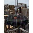 thumbnail image 2 of Outdoor Tablecloths with Umbrella Hole & Zipper, Black Geometric Round Tablecloths 60 Inch, Vintage Grid Plaid Colorful Lines Waterproof Table Cloth, Patio/Pool/Picnic Table Covers, 2 of 8