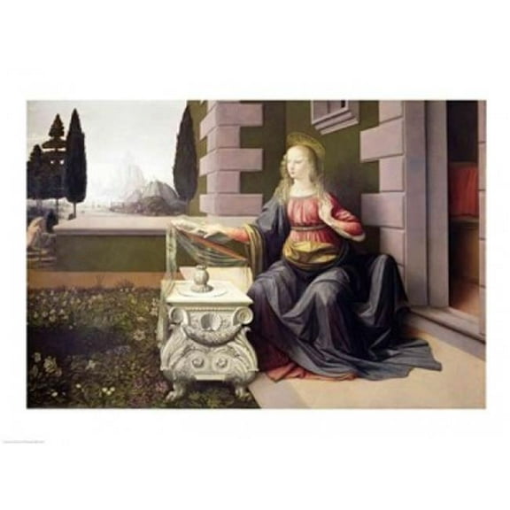 Virgin Mary, from the Annunciation, 1472-75 Poster Print by Leonardo Da Vinci (24 x 18)