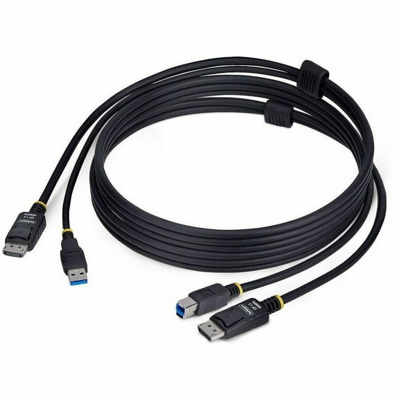 StarTech.com 6ft (1.8m) DisplayPort and USB 5Gbps KVM Cable, 4K 60Hz, Universally Compatible DP 1.2/USB 3.0 Combo Cable for KVM Switches