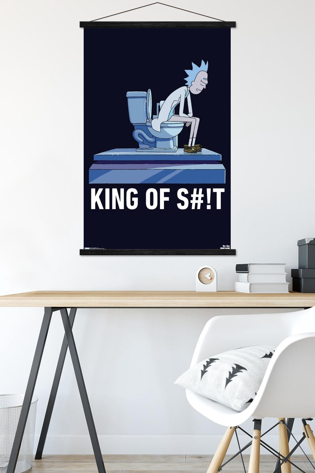Rick And Morty - Toilet Wall Poster with Wooden Magnetic Frame, 22.375" x 34"