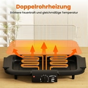 Electric BBQ Grill, Smokeless Non-Stick Indoor/Outdoor Barbecue Grill, Double tube High Power Portable Removable Stand Grill for BBQ Party (Elegant Black)