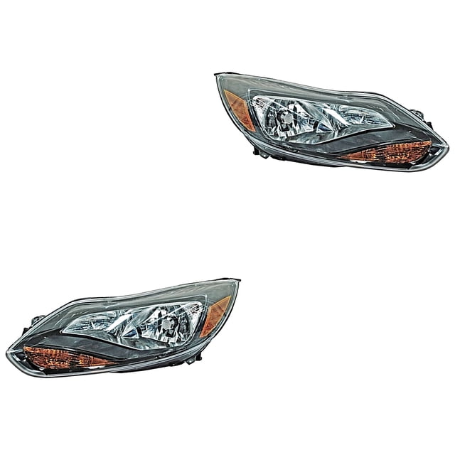 Par de Faros Focus 2012 A 2014 Ford Fondo negro TYC .