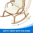 thumbnail image 5 of Dextrus Rocking Egg Chair, Wicker Outdoor Patio Lounge Chair, 440lb Capacity Rocking Basket Chair - Beige, 5 of 11