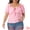 Pink, variant on DARING DIVA Women's Plus Square Neck Bow Tie Front Cute Crop Blouse 1X Pink