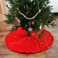thumbnail image 4 of Travelwant Christmas Tree Skirt White Luxury Faux Fur Tree Skirt Stars Plush Tree Skirt for Christmas Tree Pencils Tree, 4 of 8