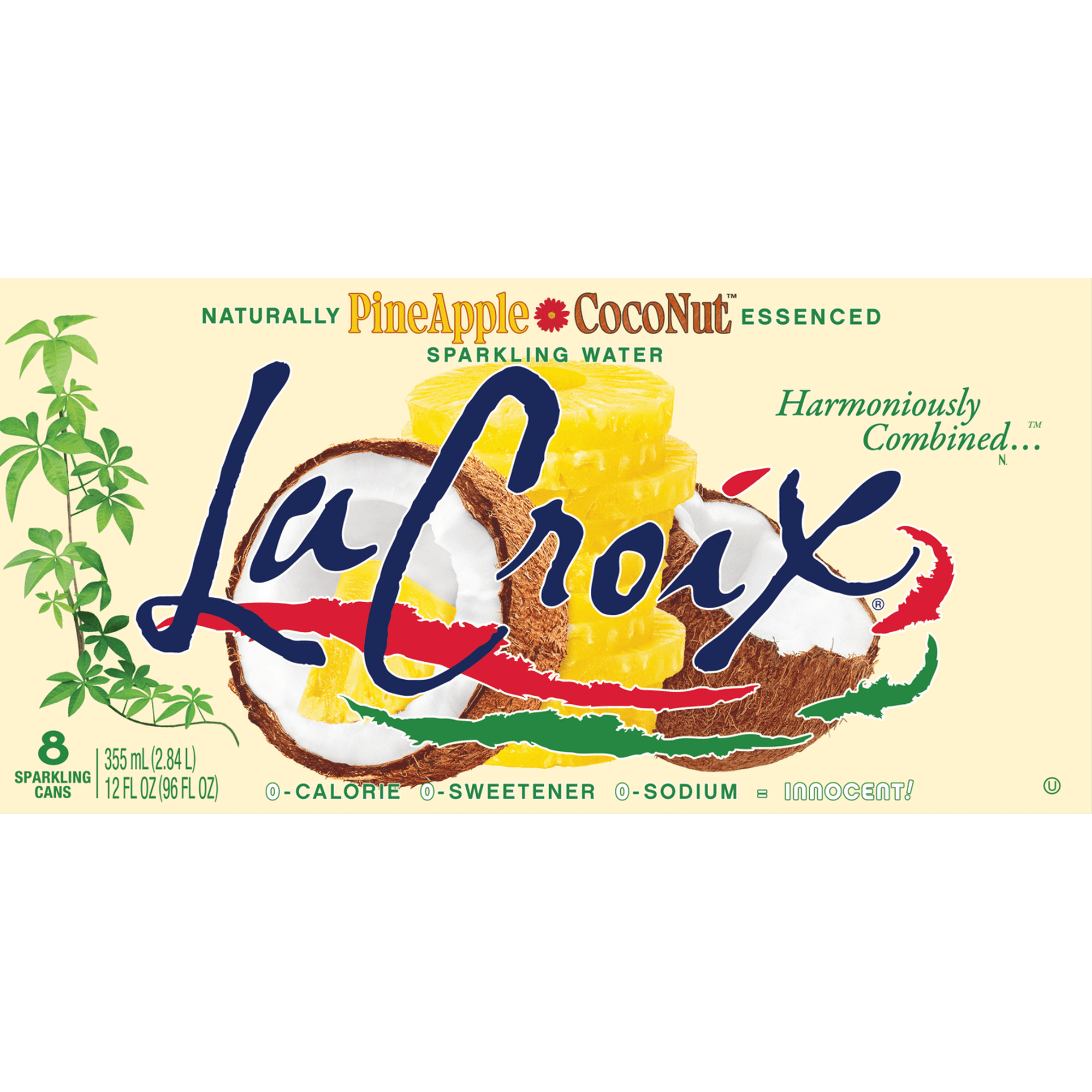 LaCroix PineApple CocoNut, Sparkling Water, 8 Pack, 12 oz Cans