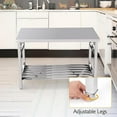 thumbnail image 5 of HELLONE 30 x 48 IN Stainless Steel Work Table, NSF Folding Commercial Prep Table, Heavy Duty Folding Workstation & Steel Table & Kitchen Island, Kitchen Dining Food Prep Table, 5 of 6