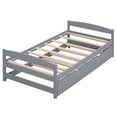 thumbnail image 3 of Gray Twin Size Platform Bed With Efficient Trundle - Bedroom Decor Complement Utilitarian Efficiency Increase, 3 of 7