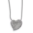 thumbnail image 2 of Sterling Silver & CZ Brilliant Embers Polished Heart Necklace 18 Inch, 2 of 3