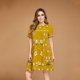 thumbnail image 1 of 990-34 Vestido Para Dama Mujer En Color Mostaza Elaborado De Viscosa. Cklass 990-34, 1 of 2