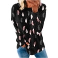 thumbnail image 2 of ICHUANYI Clearance Women's Round Neck Fashion Casual Long Sleeve Christmas Print Sweatshirt Tops Blouse(Black, M) ICHUANYI WER2023080815039, 2 of 5