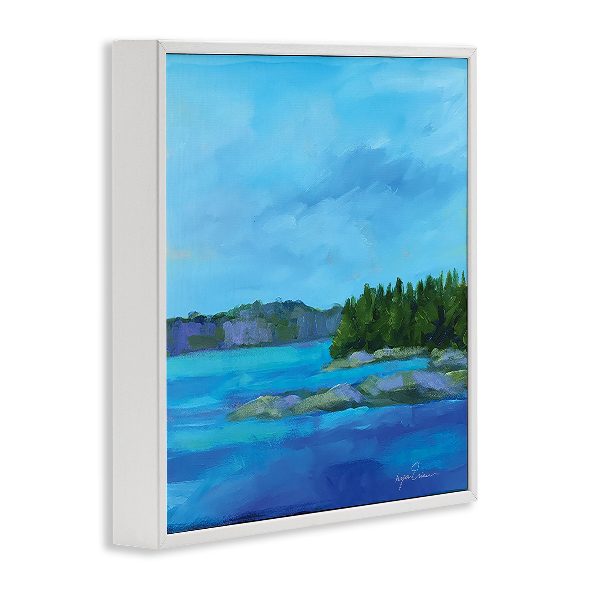 Stupell Industries Tranquil Blue Cove White Framed Giclee Art, design by Lynn Ericson Fine Art